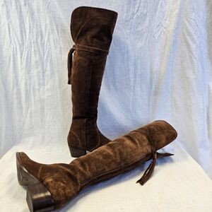 NWOT AUTHENTIC FRYE MOLLY TASSEL OVER THE KNEE BOOT in WOOD Size 8 M